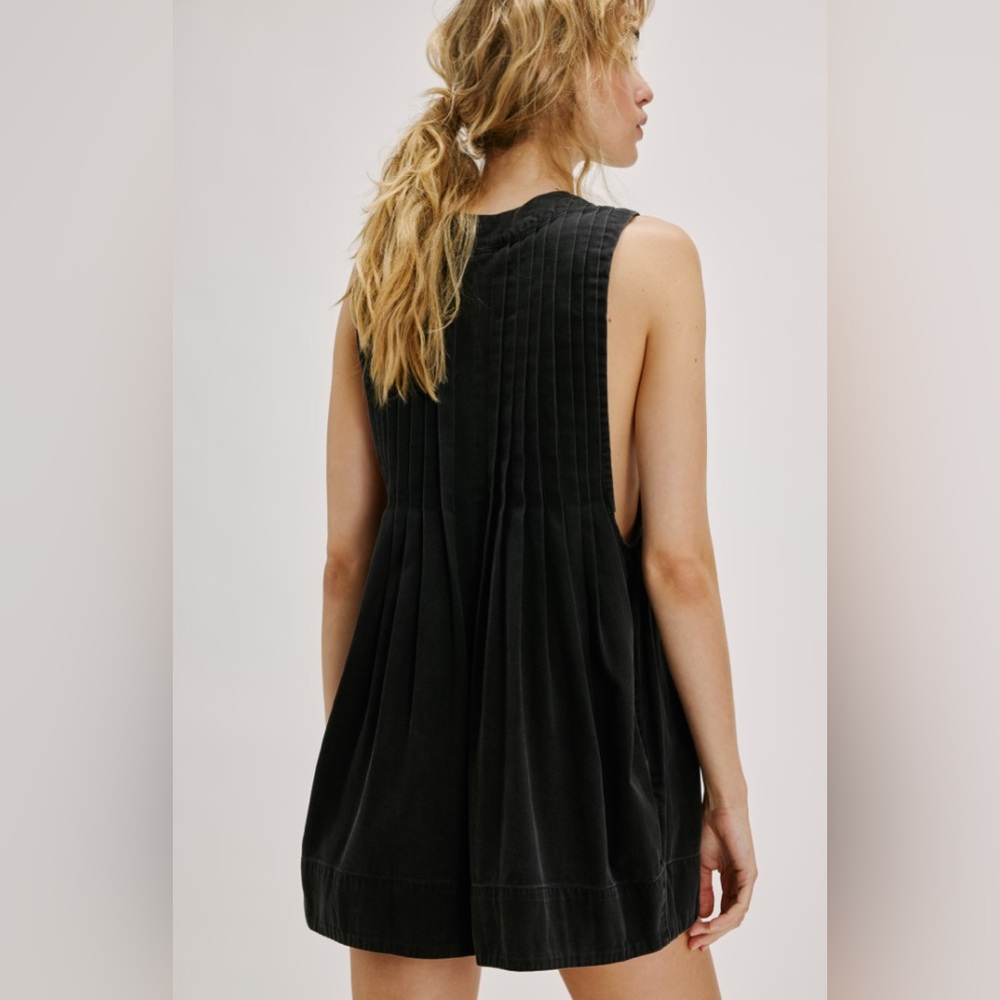 Free People Webster Romper in Black Wash - Picture 5 of 10